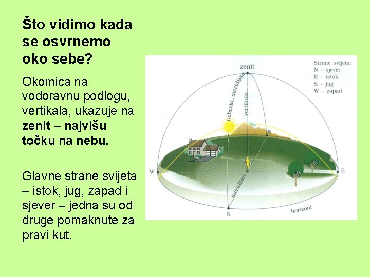 Što vidimo kada se osvrnemo oko sebe? Okomica na vodoravnu podlogu, vertikala, ukazuje na