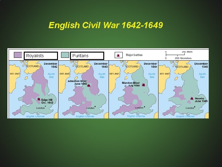 English Civil War 1642 -1649 Royalists Puritans 