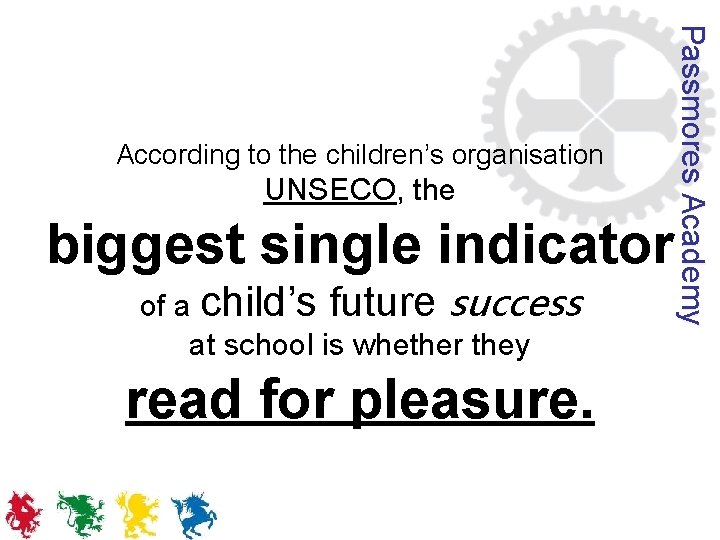 UNSECO, the biggest single indicator of a child’s future success at school is whether