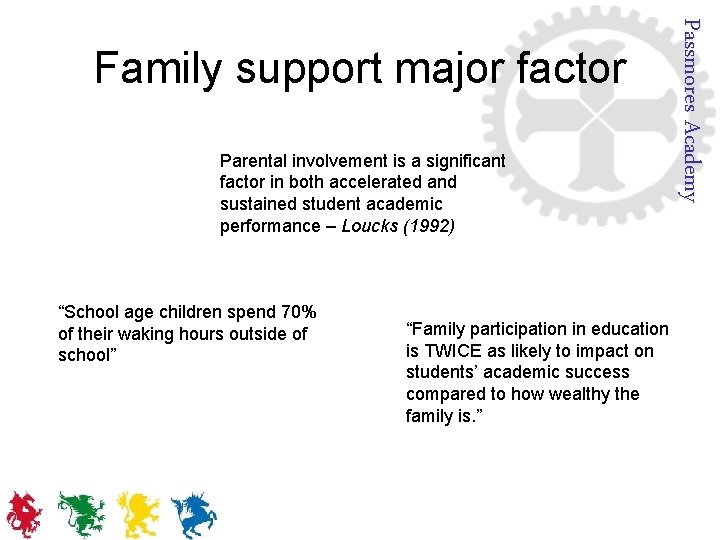 Parental involvement is a significant factor in both accelerated and sustained student academic performance