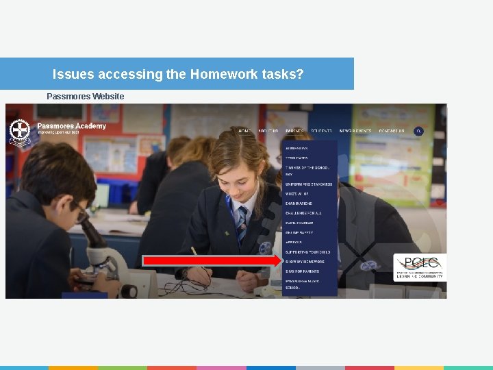 Issues accessing the Homework tasks? Passmores Website 