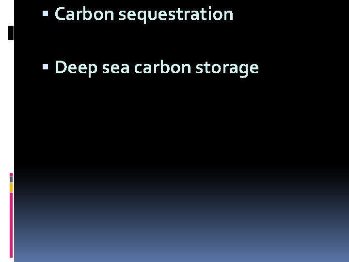  Carbon sequestration Deep sea carbon storage 