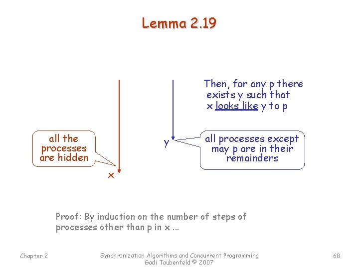 Lemma 2. 19 Then, for any p there exists y such that x looks