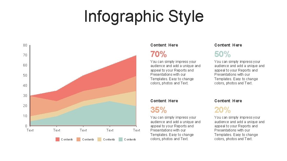 Infographic Style 80 Content Here 70 70% 50% You can simply impress your audience