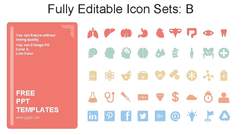 Fully Editable Icon Sets: B You can Resize without losing quality You can Change