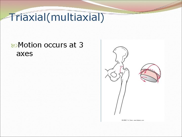 Triaxial(multiaxial) Motion occurs at 3 axes 