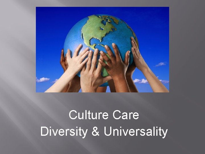 Culture Care Diversity & Universality 