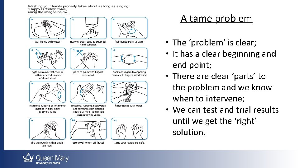 A tame problem • The ‘problem’ is clear; • It has a clear beginning