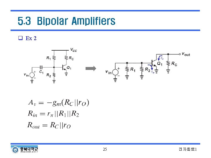 5. 3 Bipolar Amplifiers q Ex 2 25 전자회로 1 