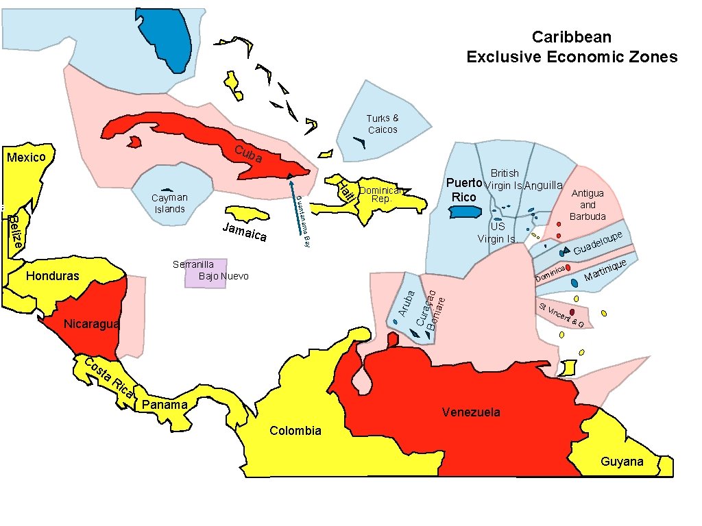 Caribbean Exclusive Economic Zones Turks & Caicos Cub a Mexico iti Ha ica Rico