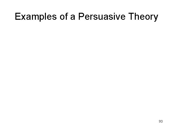 Examples of a Persuasive Theory 93 