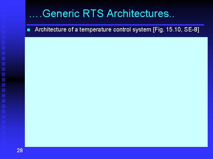 …. Generic RTS Architectures. . n 28 Architecture of a temperature control system [Fig.
