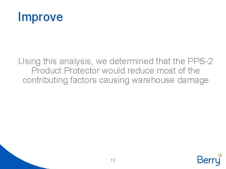 Improve Using this analysis, we determined that the PPS-2 Product Protector would reduce most