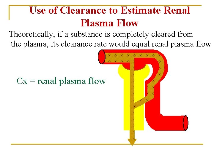 Use of Clearance to Estimate Renal Plasma Flow Theoretically, if a substance is completely