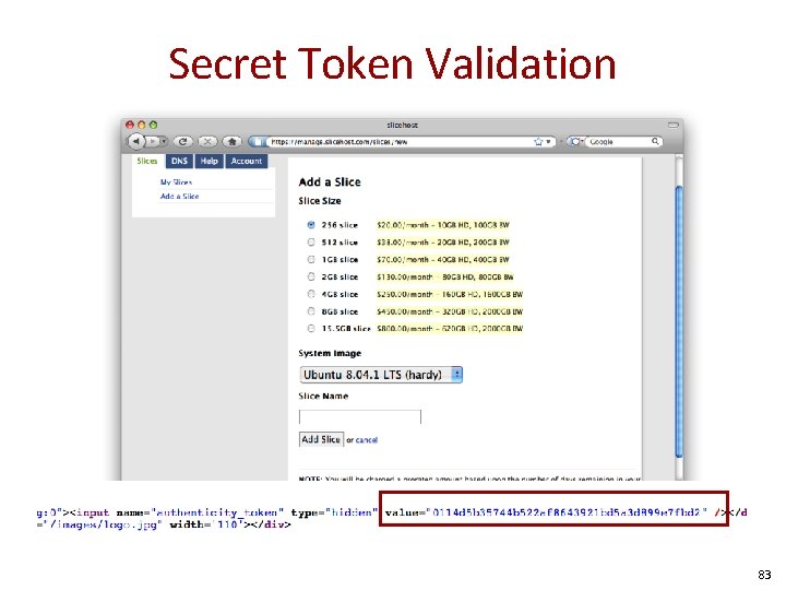 Secret Token Validation 83 