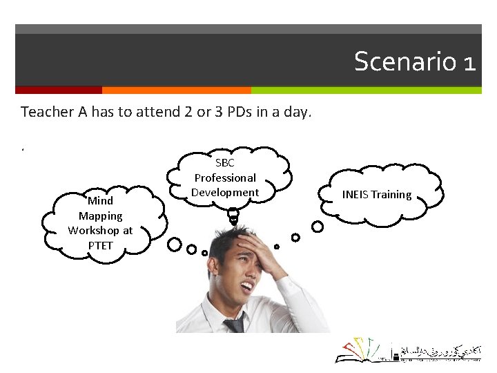 Scenario 1 Teacher A has to attend 2 or 3 PDs in a day.