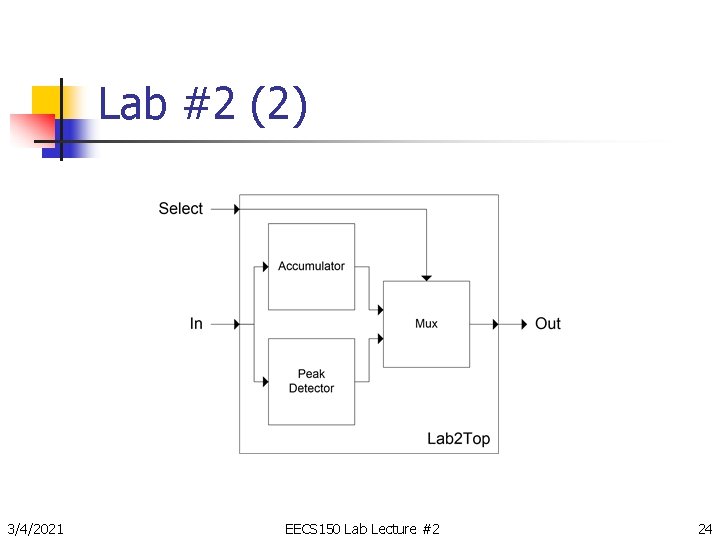Lab #2 (2) 3/4/2021 EECS 150 Lab Lecture #2 24 
