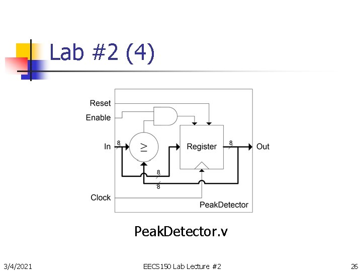 Lab #2 (4) Peak. Detector. v 3/4/2021 EECS 150 Lab Lecture #2 26 