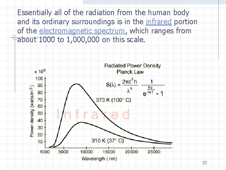 Essentially all of the radiation from the human body and its ordinary surroundings is