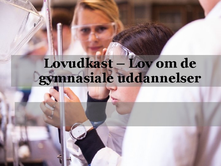 Lovudkast – Lov om de gymnasiale uddannelser Indsæt note og kildehenvisning via Sidehoved og
