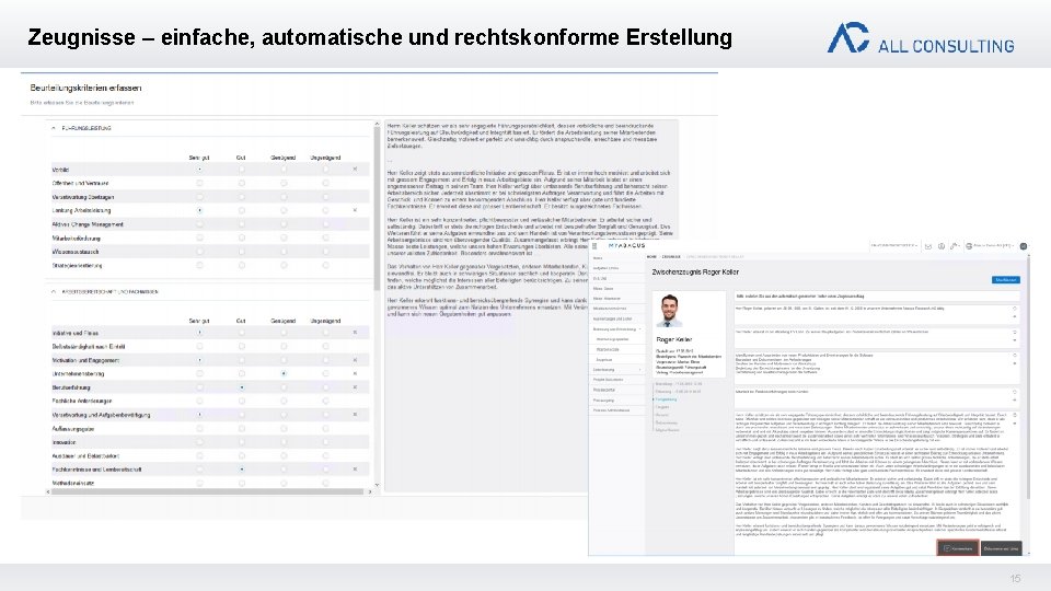 Zeugnisse – einfache, automatische und rechtskonforme Erstellung 15 