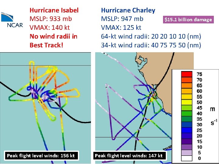 Hurricane Isabel MSLP: 933 mb VMAX: 140 kt No wind radii in Best Track!