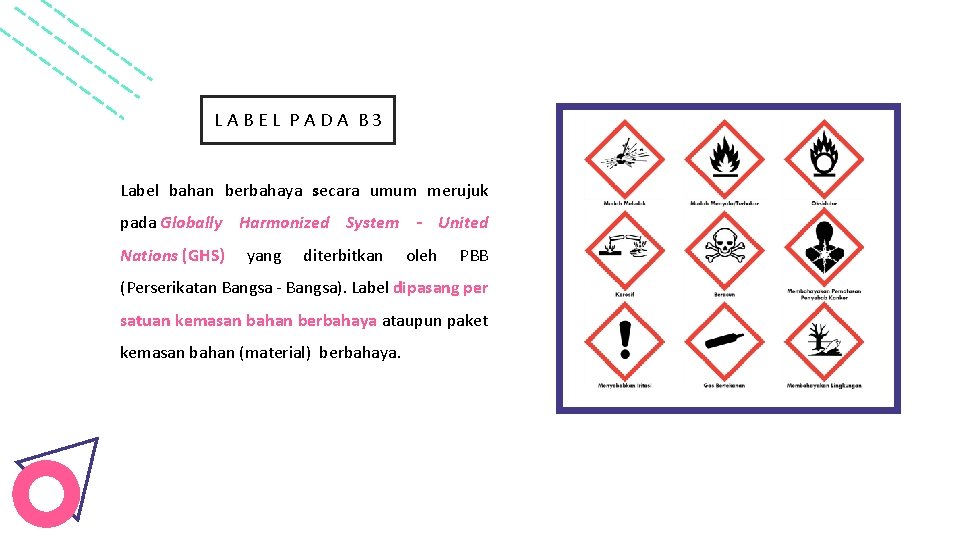 LABEL PADA B 3 Label bahan berbahaya secara umum merujuk pada Globally Harmonized System