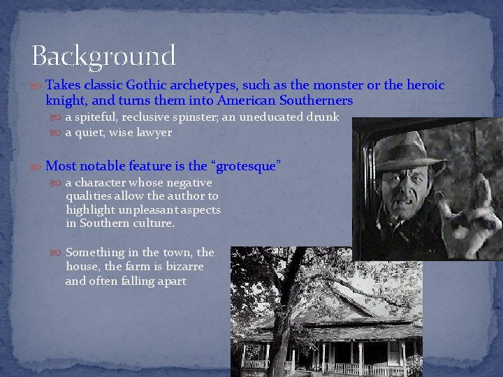 Background Takes classic Gothic archetypes, such as the monster or the heroic knight, and
