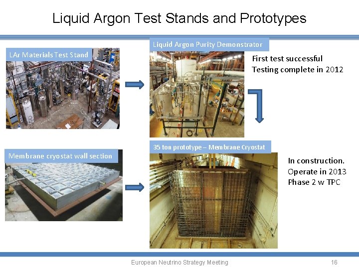 Liquid Argon Test Stands and Prototypes Liquid Argon Purity Demonstrator LAr Materials Test Stand