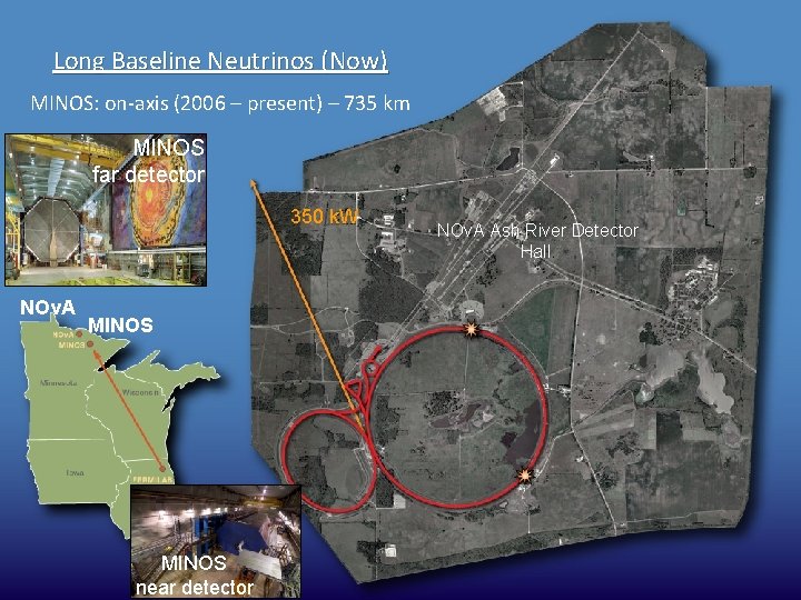 Long Baseline Neutrinos (Now) MINOS: on-axis (2006 – present) – 735 km MINOS far