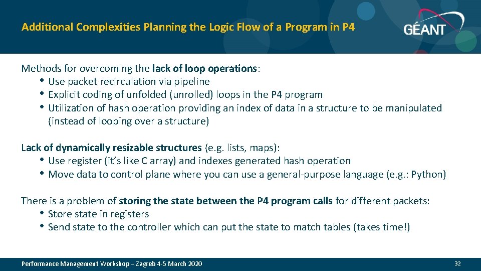 Additional Complexities Planning the Logic Flow of a Program in P 4 Methods for