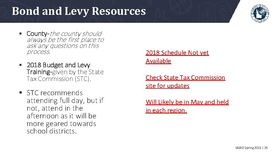 Bond and Levy Resources § County-the county should always be the first place to