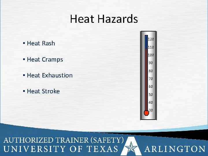 Heat Hazards • Heat Rash • Heat Cramps • Heat Exhaustion • Heat Stroke