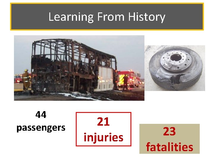 Learning From History 44 passengers 21 injuries 23 fatalities 