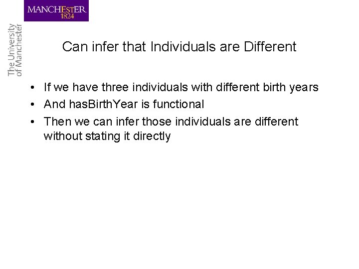 Can infer that Individuals are Different • If we have three individuals with different