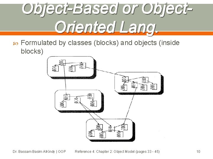 Object-Based or Object. Oriented Lang. Formulated by classes (blocks) and objects (inside blocks) Dr. Object-Based or Object. Oriented Lang. Formulated by classes (blocks) and objects (inside blocks) Dr.