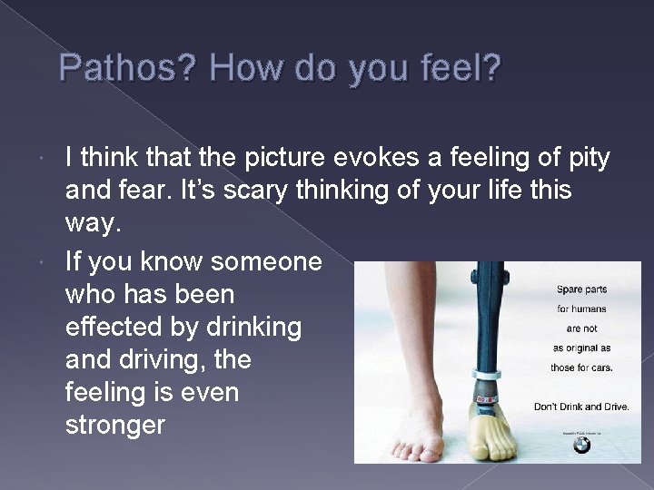 Pathos? How do you feel? I think that the picture evokes a feeling of