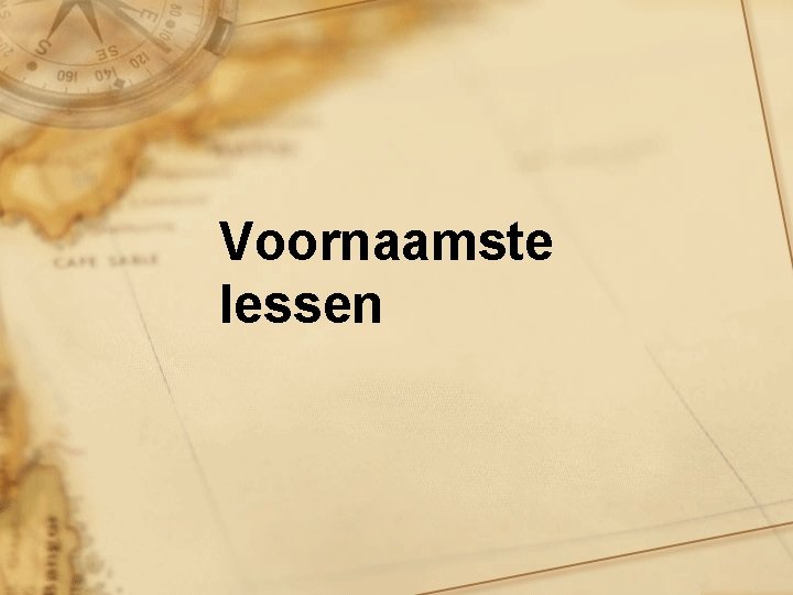 Voornaamste lessen 