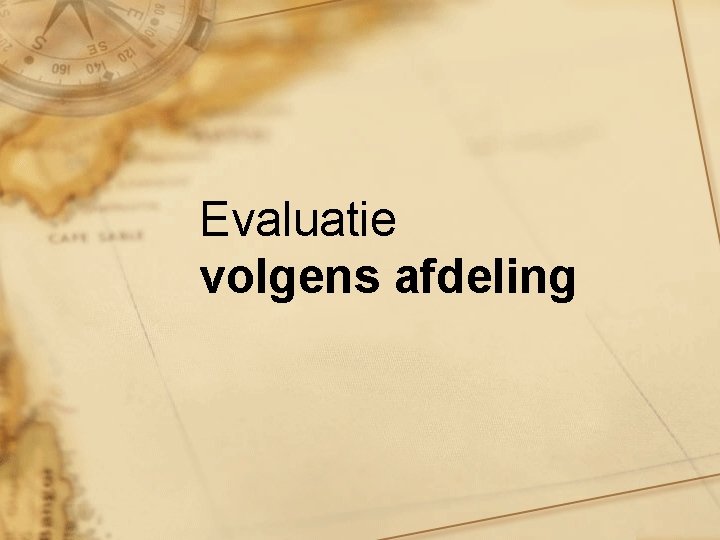 Evaluatie volgens afdeling 