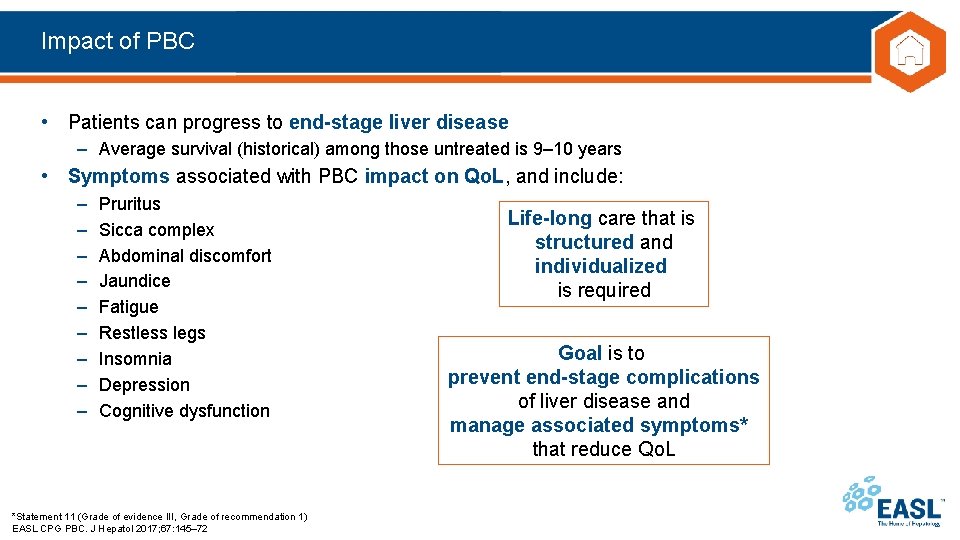 Impact of PBC • Patients can progress to end-stage liver disease – Average survival
