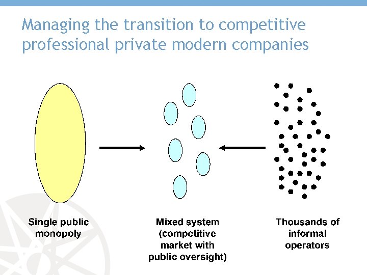 Managing the transition to competitive professional private modern companies 