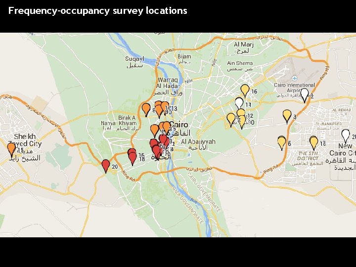 Frequency-occupancy survey locations 
