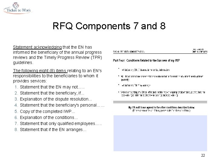 RFQ Components 7 and 8 Statement acknowledging that the EN has informed the beneficiary