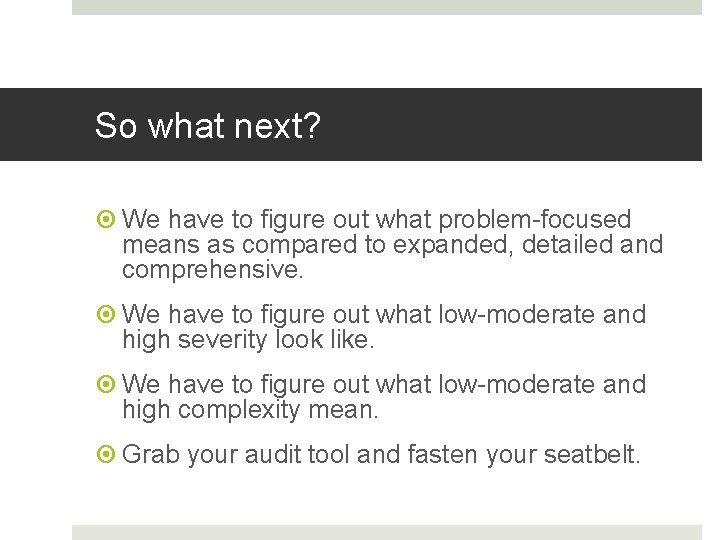 Fahoum copyright 2013 So what next? We have to figure out what problem-focused means