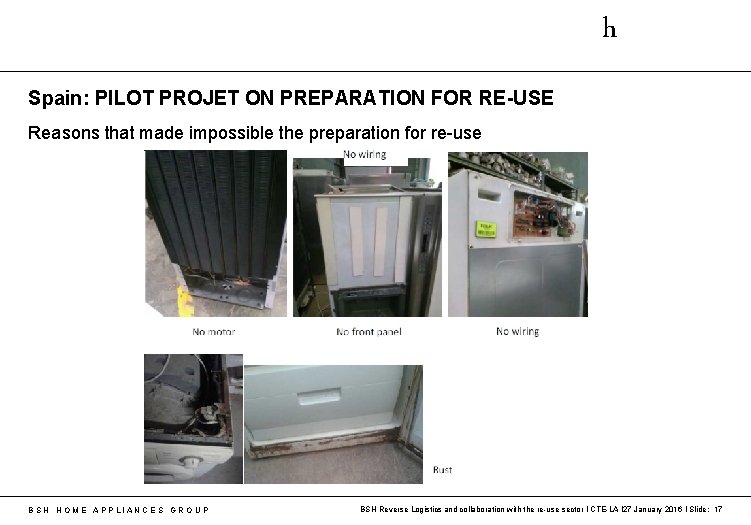 h Spain: PILOT PROJET ON PREPARATION FOR RE-USE Reasons that made impossible the preparation