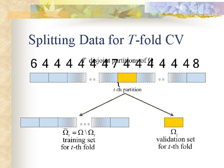 Splitting Data for T-fold CV 