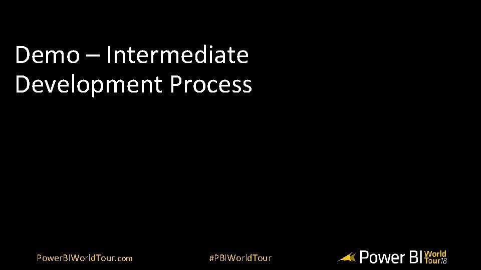 Demo – Intermediate Development Process Power. BIWorld. Tour. com #PBIWorld. Tour 