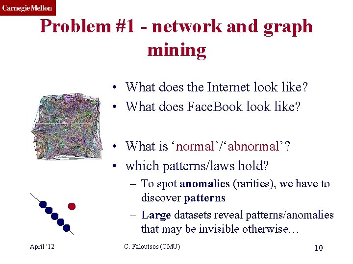 CMU SCS Problem #1 - network and graph mining • What does the Internet