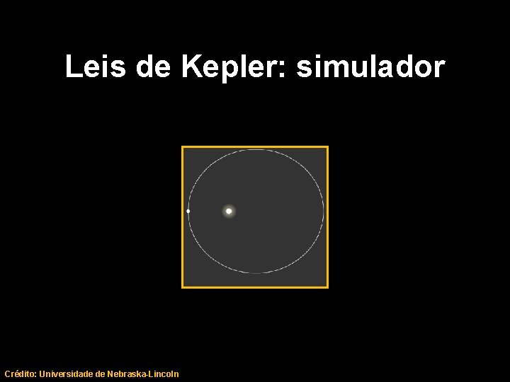 Leis de Kepler: simulador Crédito: Universidade de Nebraska-Lincoln 