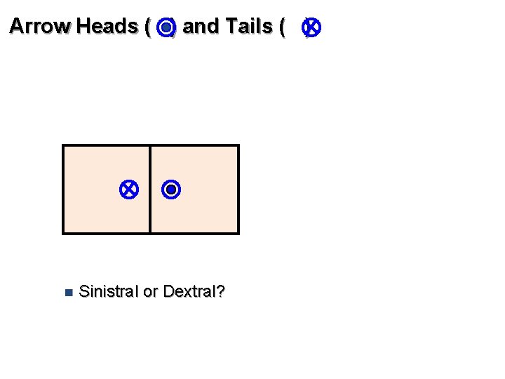 Arrow Heads ( ) and Tails ( ) n Sinistral or Dextral? 